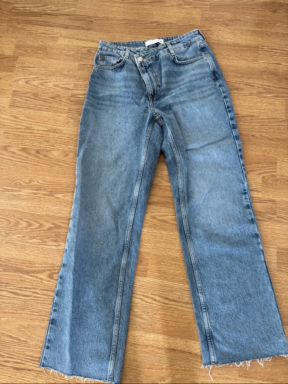 Zara Light Blue Straight Leg Jeans